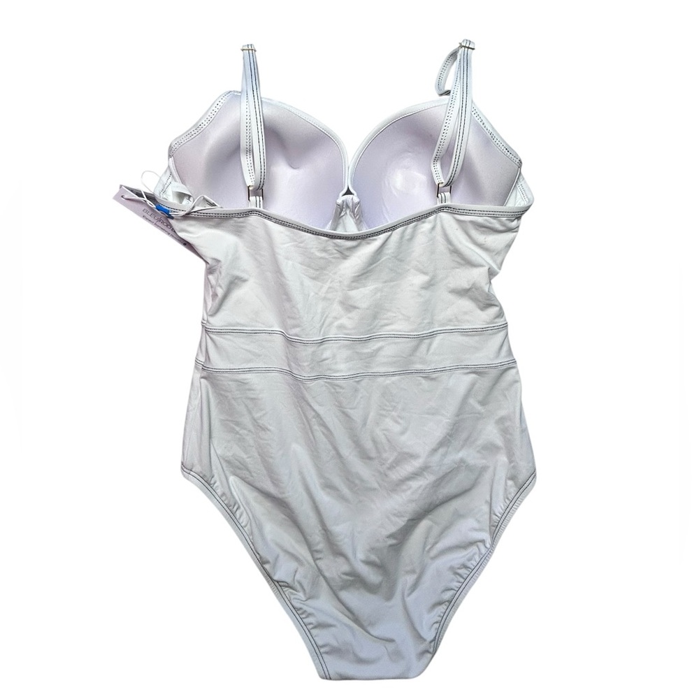 BLEU ROD BEATTIE white Belted one piece underwire bra Swimsuit size 12 NWT - Picture 7 of 8